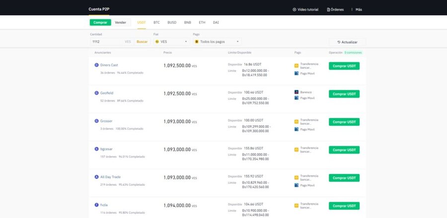 Guía para comprar y vender BTC y otras cripto en Binance P2P